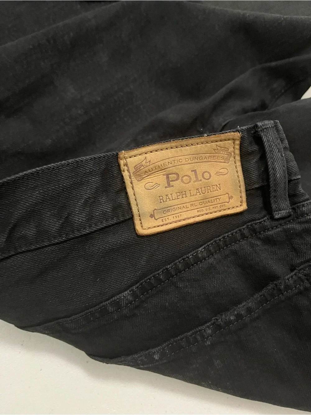 Ralph Lauren Straight leg Men’s Black Jeans with Red RL Accent